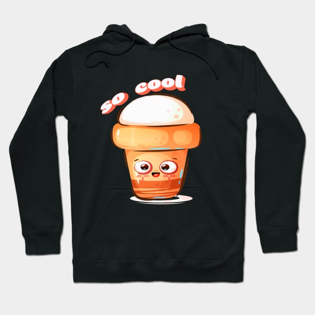 Cute Ice Cream Kawaii Hoodie by JeffDesign